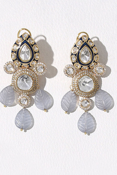 Joules by Radhika Polki And Carved Stone Earring indian designer wear online shopping melange singaporev