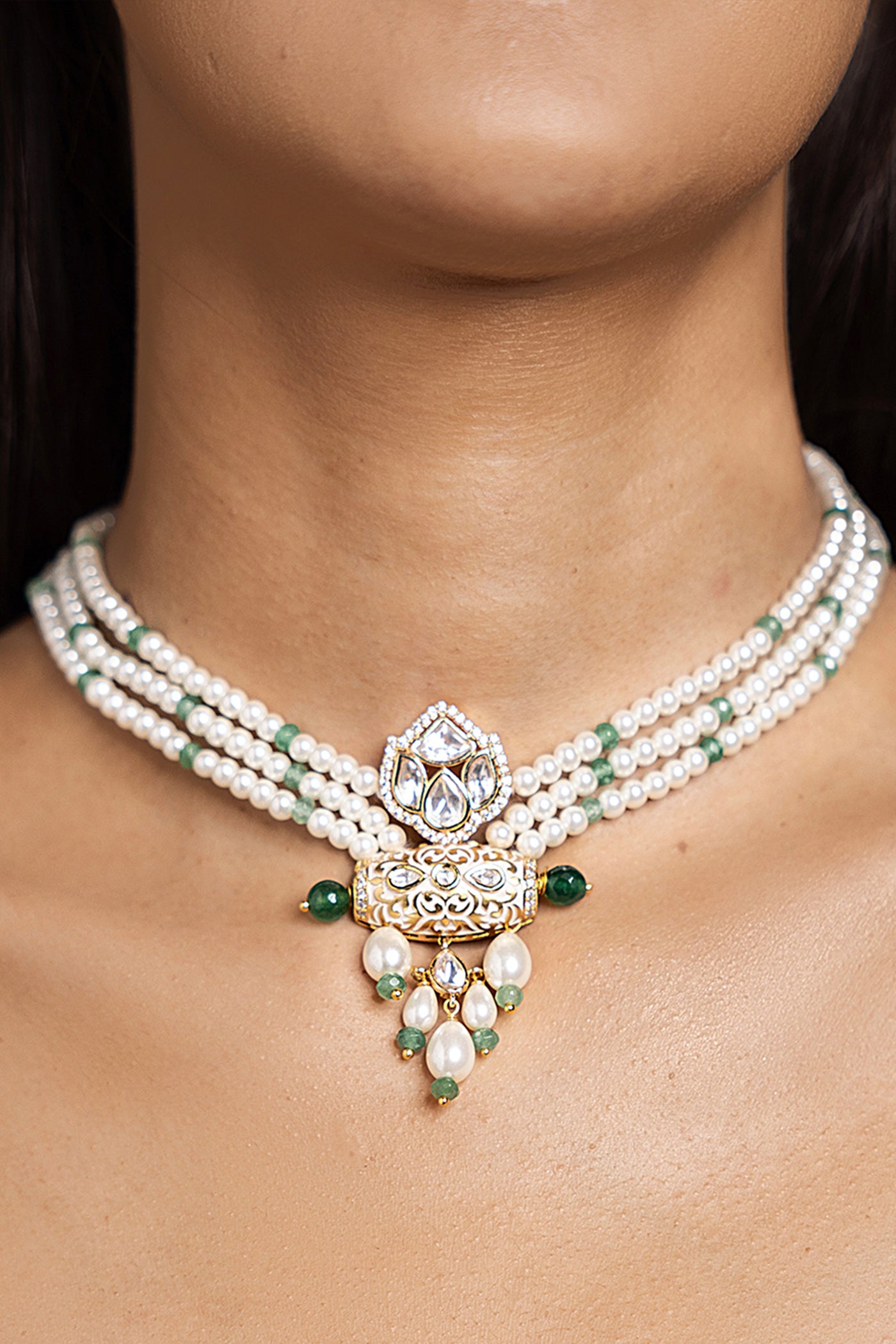 Joules by Radhika Pristine White Necklace indian designer wear online shopping melange singapore