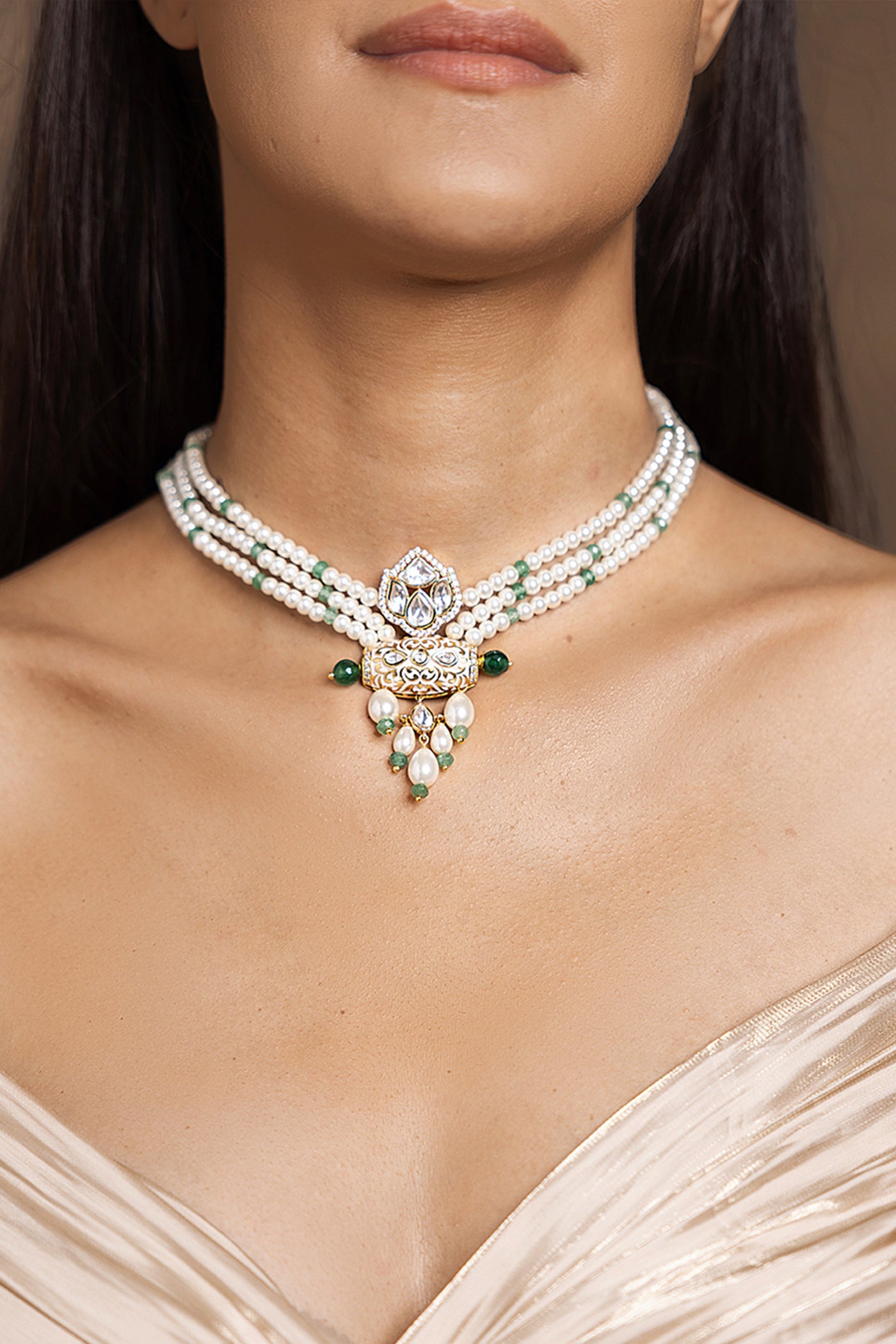 Joules by Radhika Pristine White Necklace indian designer wear online shopping melange singapore