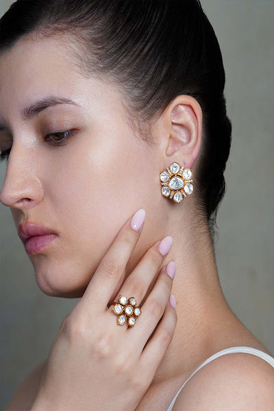 Joules by Radhika Roselia Glow Stud Earrings indian designer wear online shopping melange singapore 