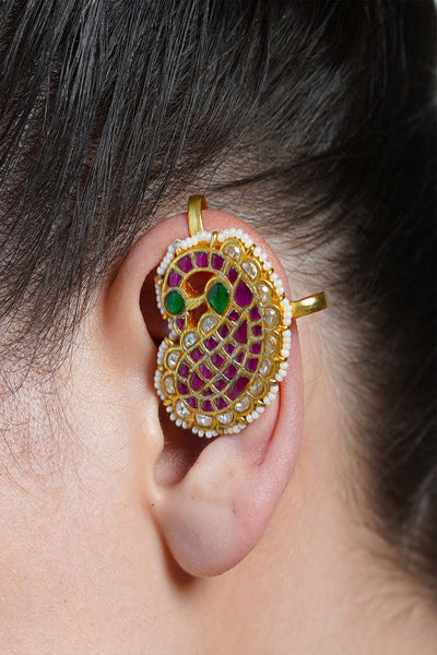 Joules by Radhika Ruby Paisley Ear Cuff Earrings indian designer wear online shopping melange singapore 