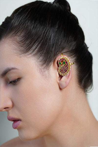 Joules by Radhika Ruby Paisley Ear Cuff Earrings indian designer wear online shopping melange singapore 