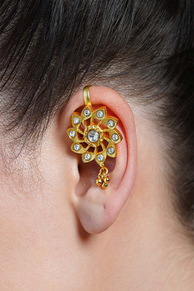 Joules by Radhika Sunburst Gold Ear Cuff Earrings indian designer wear online shopping melange singapore 