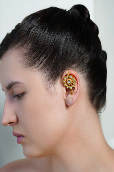 Joules by Radhika Sunburst Gold Ear Cuff Earrings indian designer wear online shopping melange singapore 
