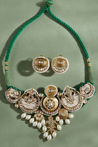 Joules by Radhika Transcendent Polki And Pearl Choker jewellery indian designer wear online shopping melange singapore