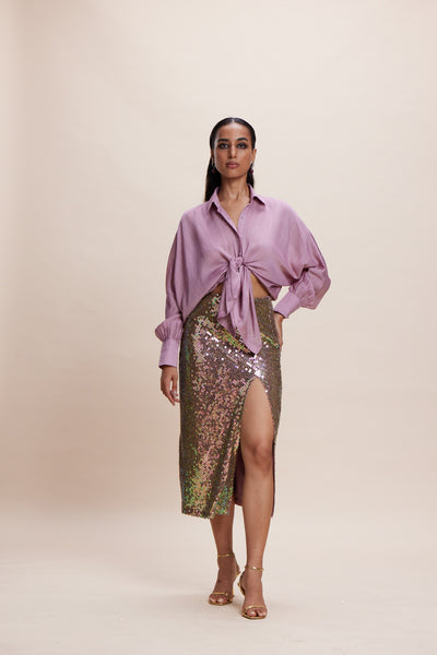 Kangana Trehan Blingy Slit Skirt with Blouse indian designer wear online shopping melange singapore