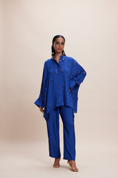 Kangana Trehan Blue Blingy Co-Ord indian designer wear online shopping melange singapore