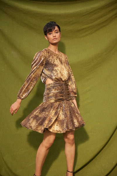 Kangana Trehan Noa Dress in Gold Dust indian designer wear online shopping melange singapore