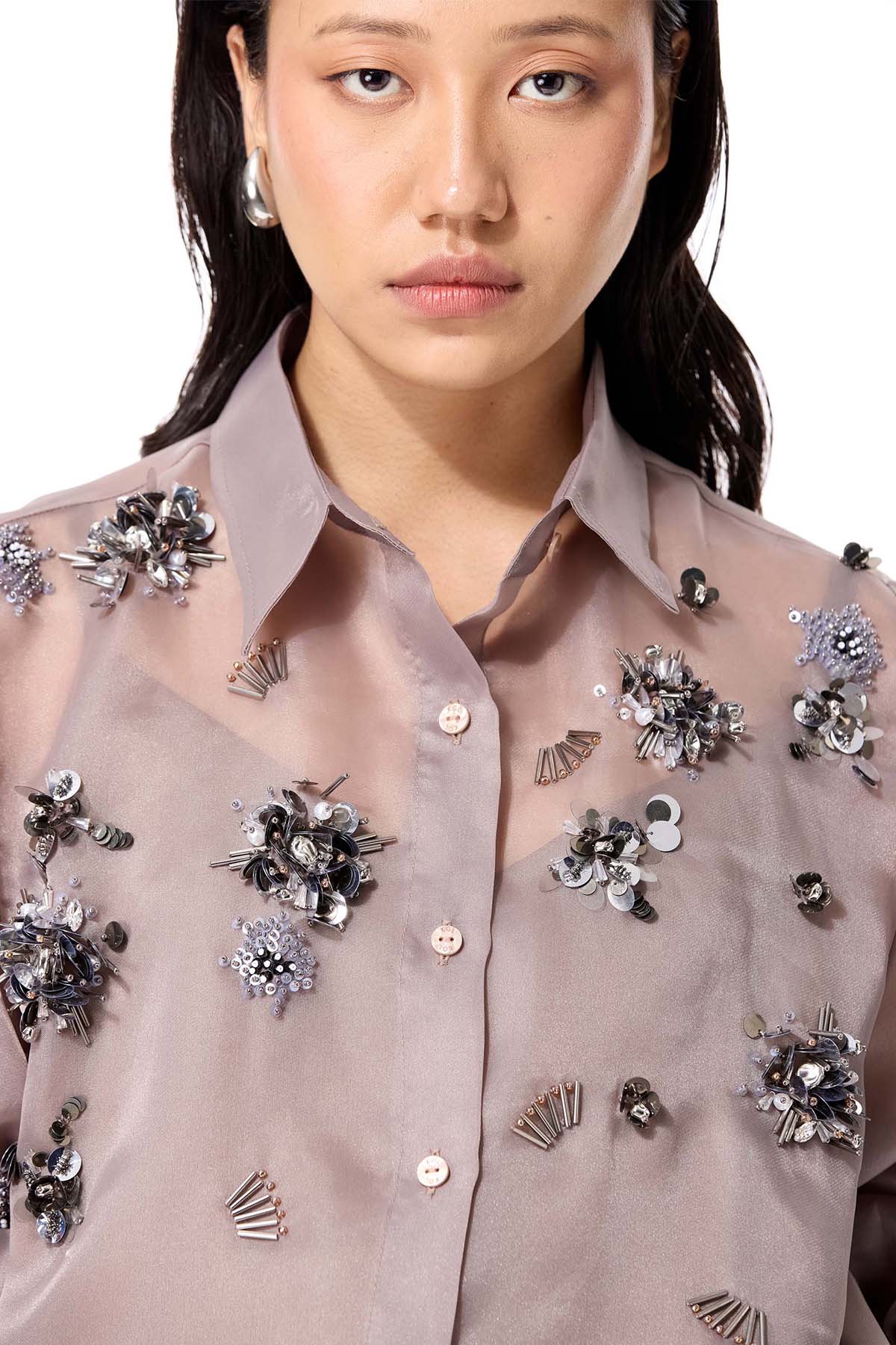 Kanika Goyal Label Beige Ardea Top indian designer wear online shopping melange singapore 
