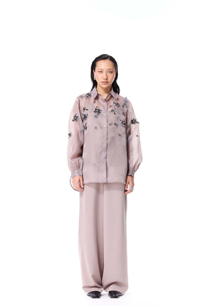 Kanika Goyal Label Beige Ardea Top indian designer wear online shopping melange singapore 
