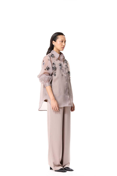 Kanika Goyal Label Beige Ardea Top indian designer wear online shopping melange singapore 
