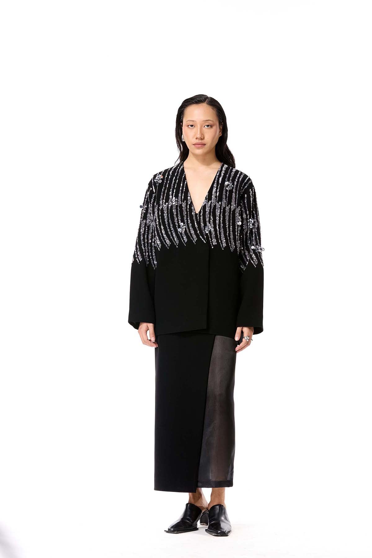 Kanika Goyal Label Black Eiren Skirt indian designer wear online shopping melange singapore 
