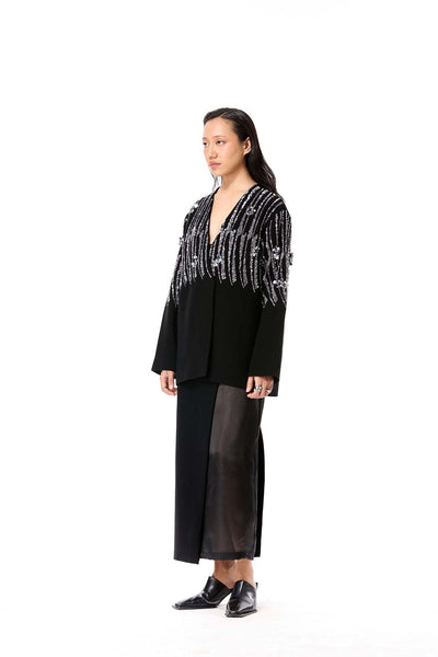 Kanika Goyal Label Black Eiren Skirt indian designer wear online shopping melange singapore 
