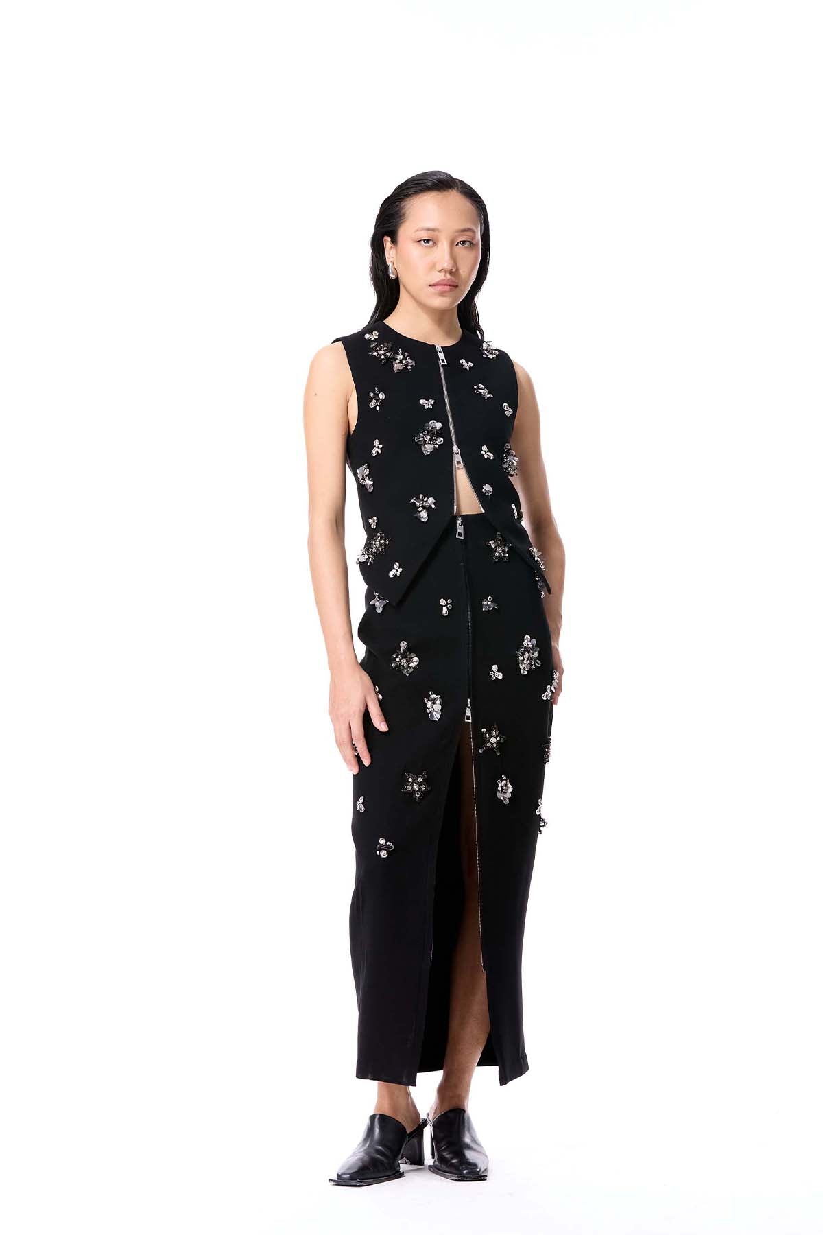 Kanika Goyal Label Black Orlune Skirt indian designer wear online shopping melange singapore 