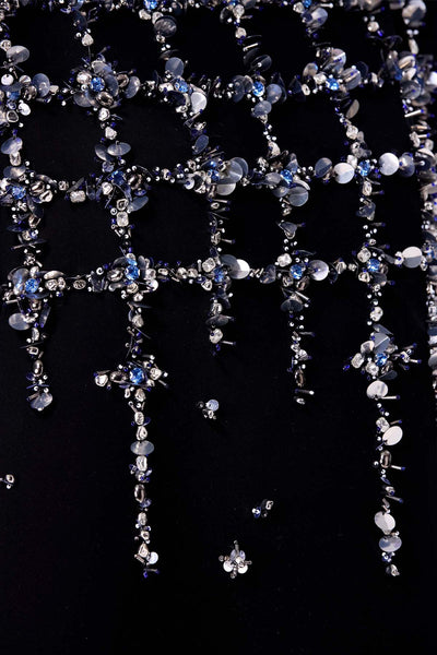 Kanika Goyal Label Bleu Fray Embellished Dress indian designer wear online shopping melange singapore