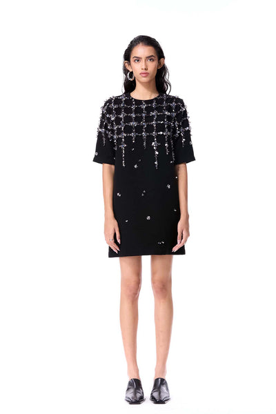 Kanika Goyal Label Bleu Fray Embellished Dress indian designer wear online shopping melange singapore