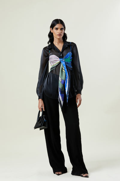 Kanika Goyal Label Eira Scarf Tie Up Top indian designer wear online shopping melange singapore