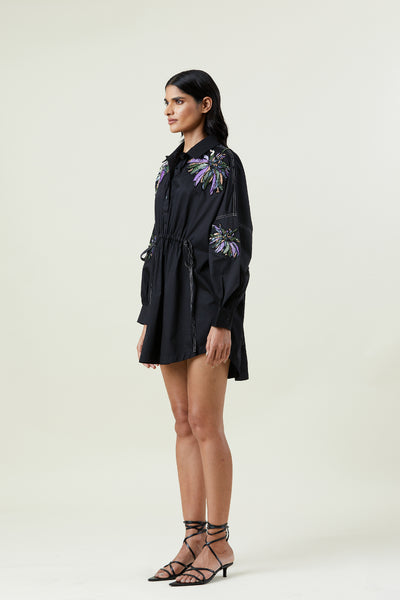 Kanika Goyal Label Elestria Embellished Shirt Dress indian designer wear online shopping melange singapore