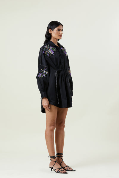 Kanika Goyal Label Elestria Embellished Shirt Dress indian designer wear online shopping melange singapore