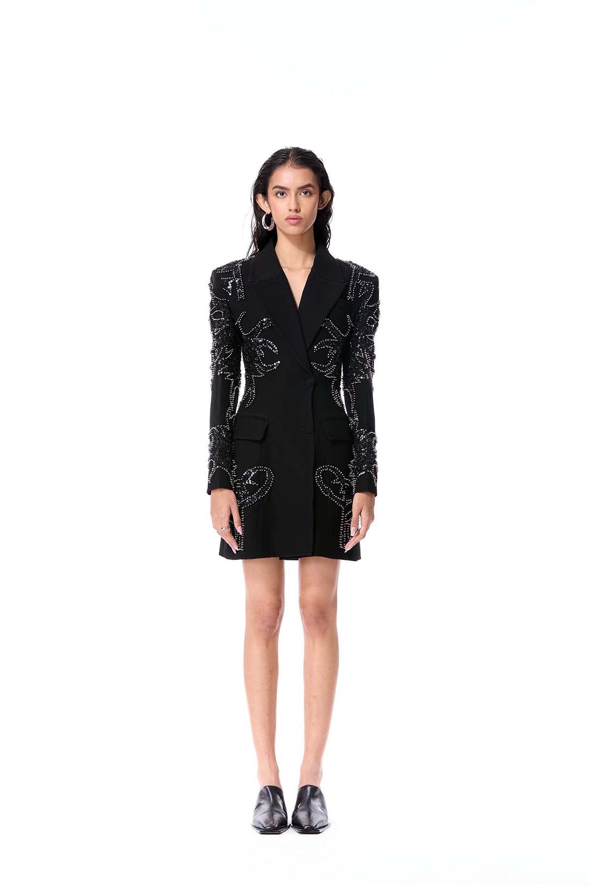 Kanika Goyal Label Fiery Bloom Blazer Dress indian designer wear online shopping melange singapore 