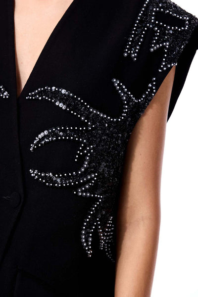 Kanika Goyal Label Fiery Bloom Sleeveless Blazer Dress indian designer wear online shopping melange singapore 