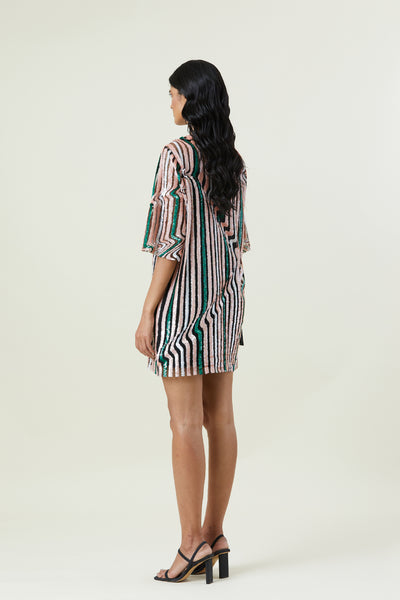 Kanika Goyal Label Gumdrop Illusion Embellished Dress indian designer wear online shopping melange singapore