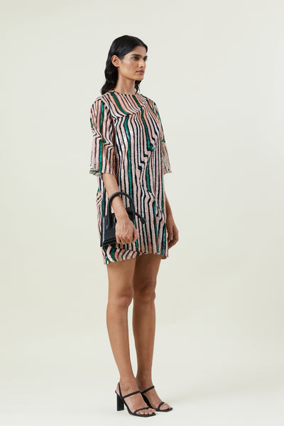 Kanika Goyal Label Gumdrop Illusion Embellished Dress indian designer wear online shopping melange singapore