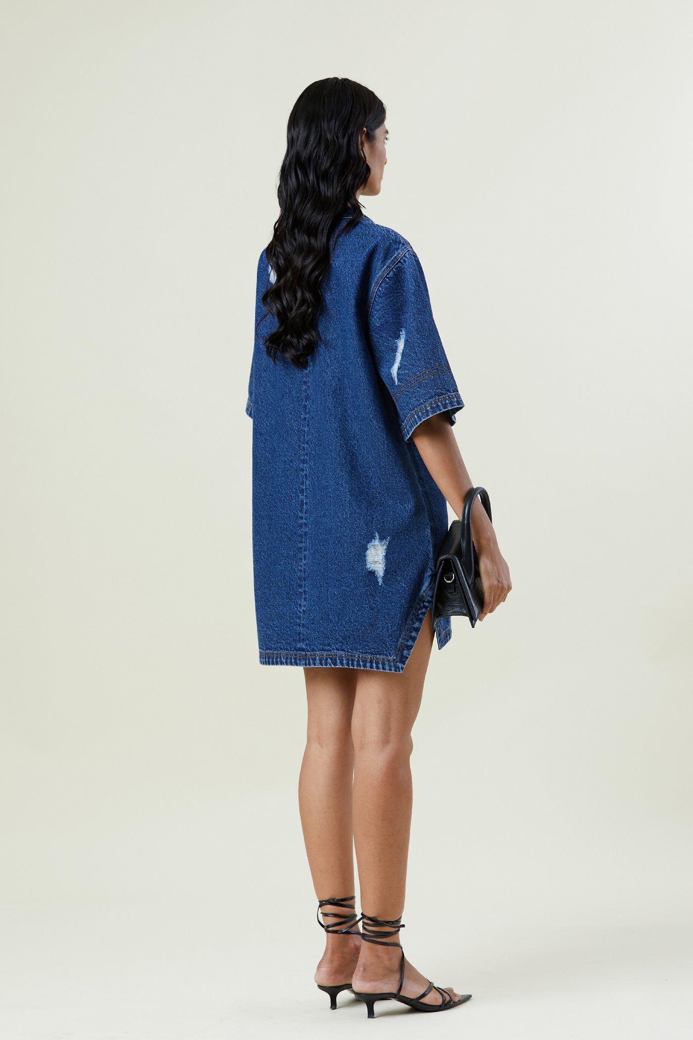 Kanika Goyal Label Ixia Appliquè Denim Dress indian designer wear online shopping melange singapore