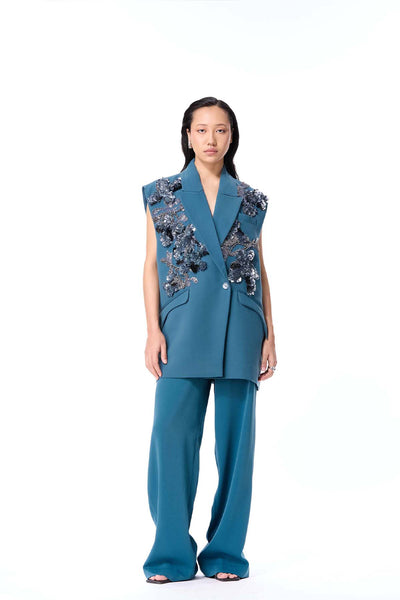 Kanika Goyal Label Lumez Embellished Vest indian designer wear online shopping melange singapore 
