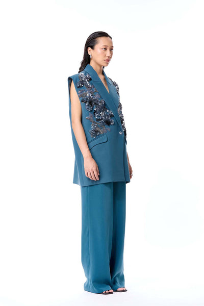 Kanika Goyal Label Lumez Embellished Vest indian designer wear online shopping melange singapore 
