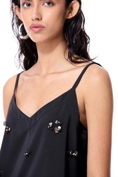 anika Goyal Label Orlune Dress Black indian designer wear online shopping melange singapore 
