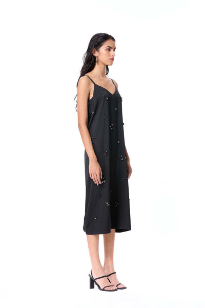 anika Goyal Label Orlune Dress Black indian designer wear online shopping melange singapore 
