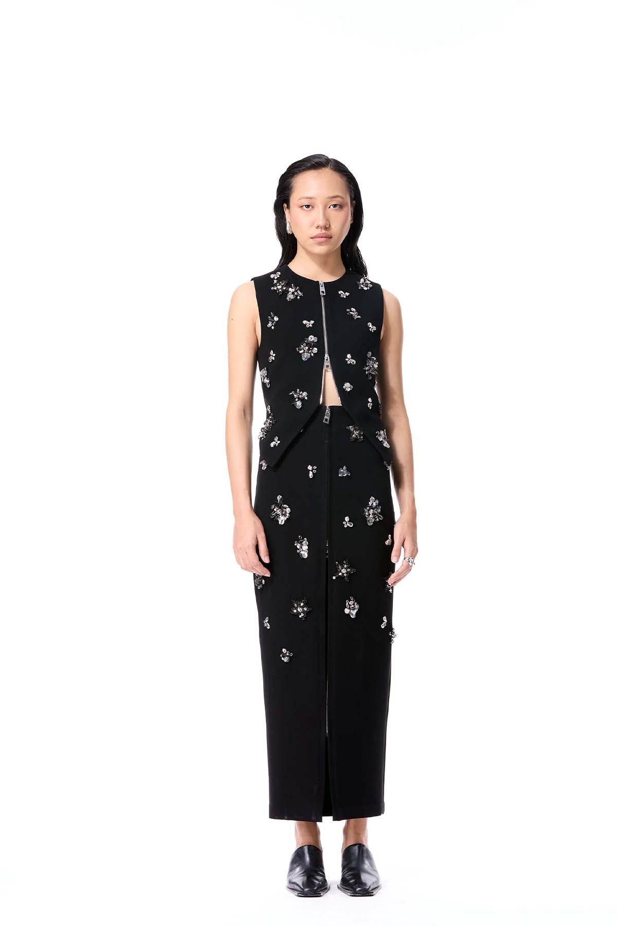 Kanika Goyal Label Orlune Top Black indian designer wear online shopping melange singapore 