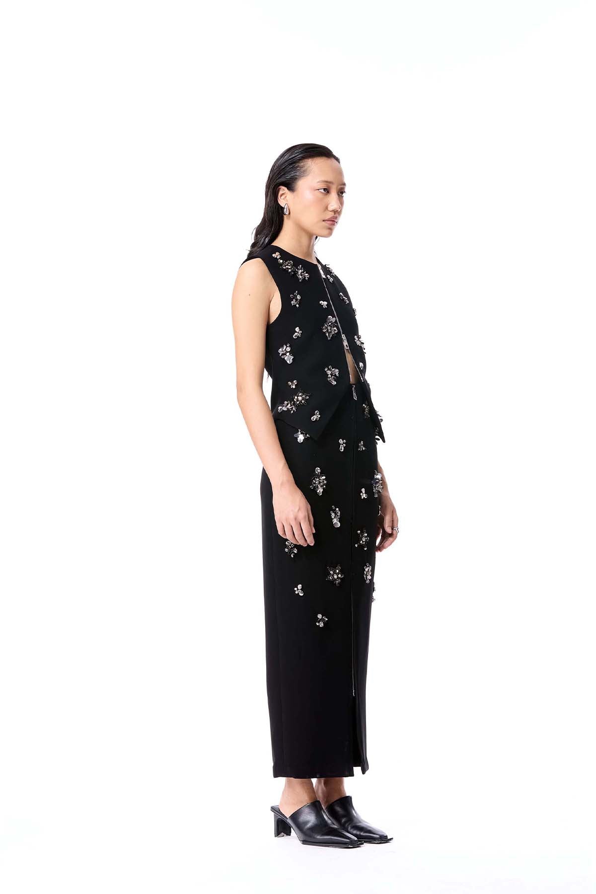 Kanika Goyal Label Orlune Top Black indian designer wear online shopping melange singapore 
