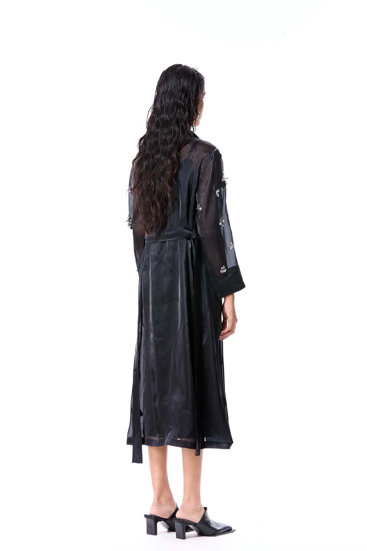 Kanika Goyal Label Orlune Trench Coat Black indian designer wear online shopping melange singapore