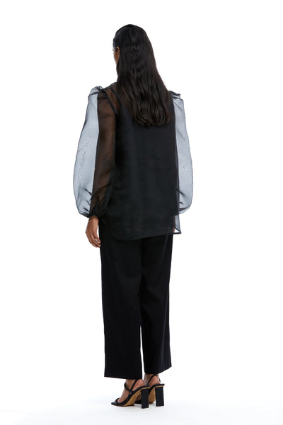 Kanika Goyal Label Solid Ankle Length Pants Black indian designer wear online shopping melange singapore