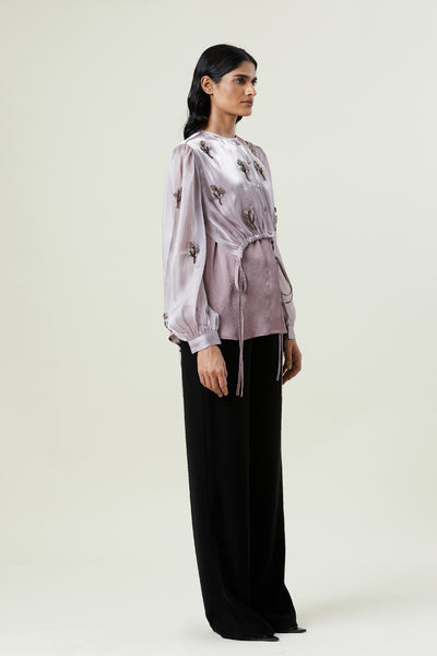 Kanika Goyal Label Tilia Embellished Overlay Shirt Dusty Pink indian designer wear online shopping melange singapore