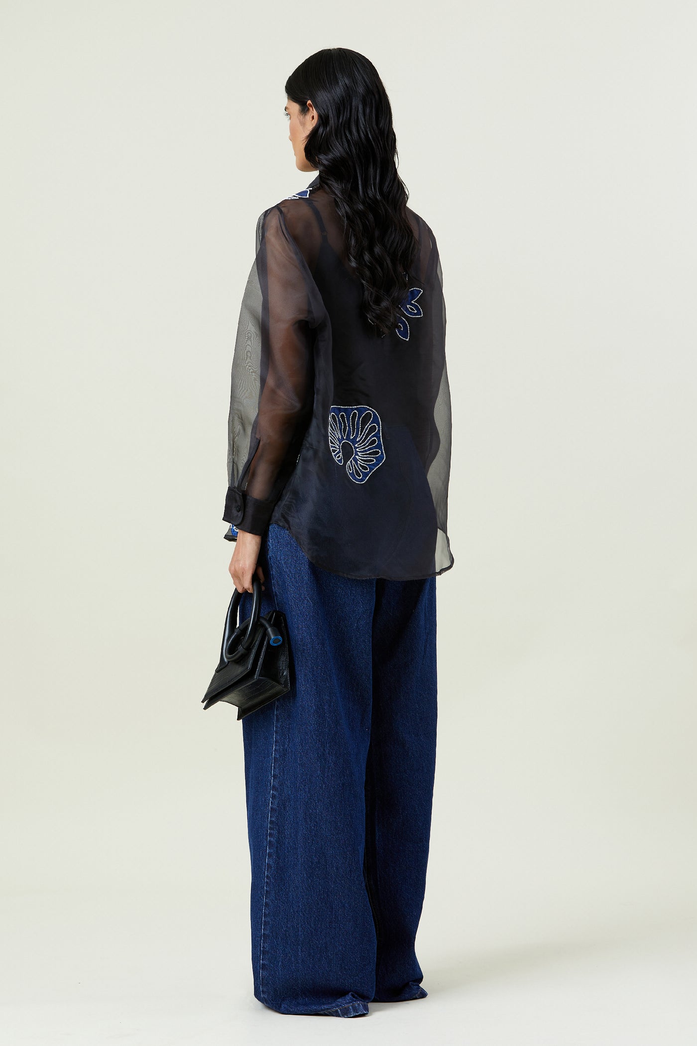 Kanika Goyal Label Tropical Odyssey Hand-beaded Appliquè Shirt indian designer wear online shopping melange singapore