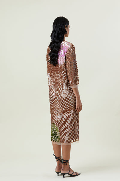 Kanika Goyal Label Warped Matter Embellished Dress indian designer wear online shopping melange singapore