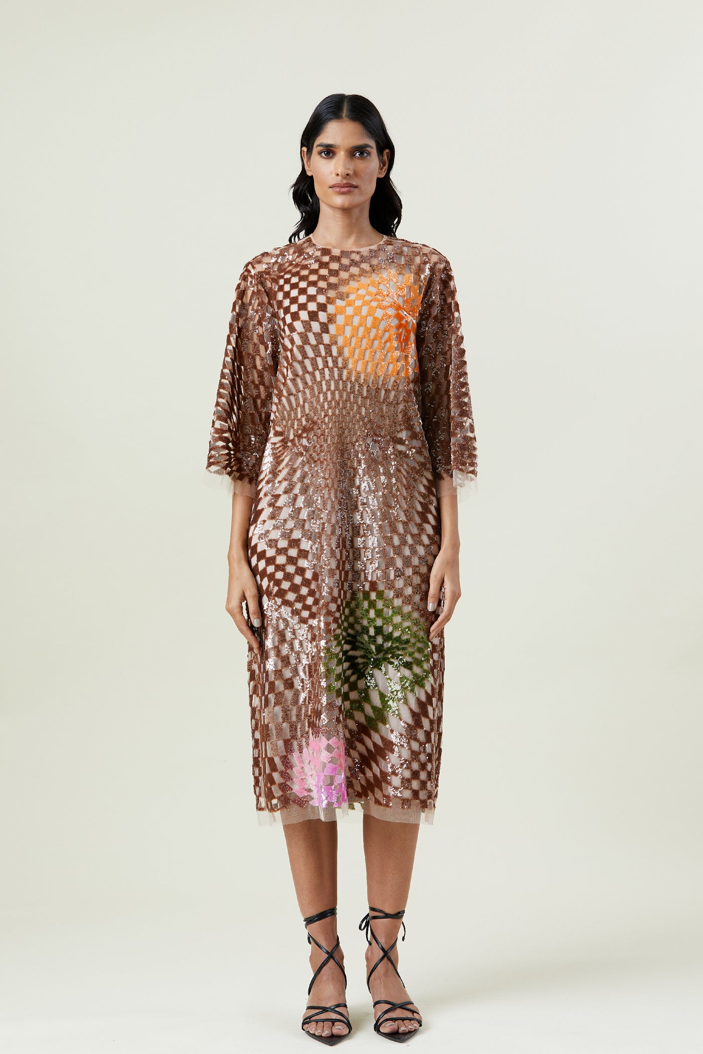 Kanika Goyal Label Warped Matter Embellished Dress indian designer wear online shopping melange singapore