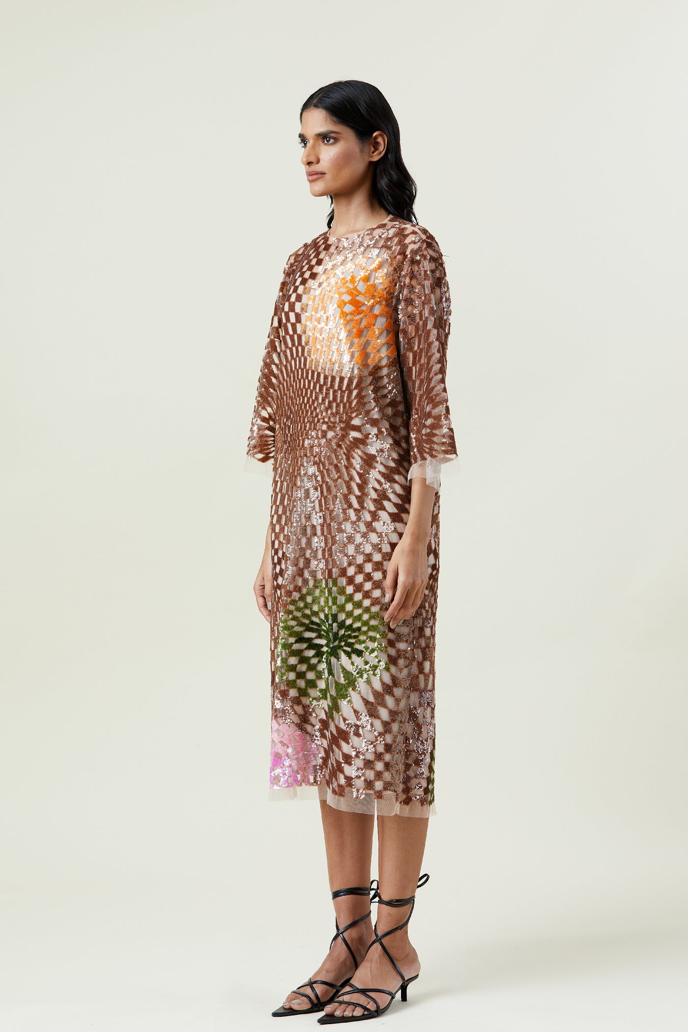 Kanika Goyal Label Warped Matter Embellished Dress indian designer wear online shopping melange singapore