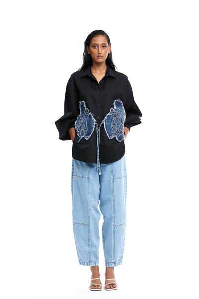 Kanika Goyal Label Algae Barrel Denim indian designer wear online shopping melange singapore