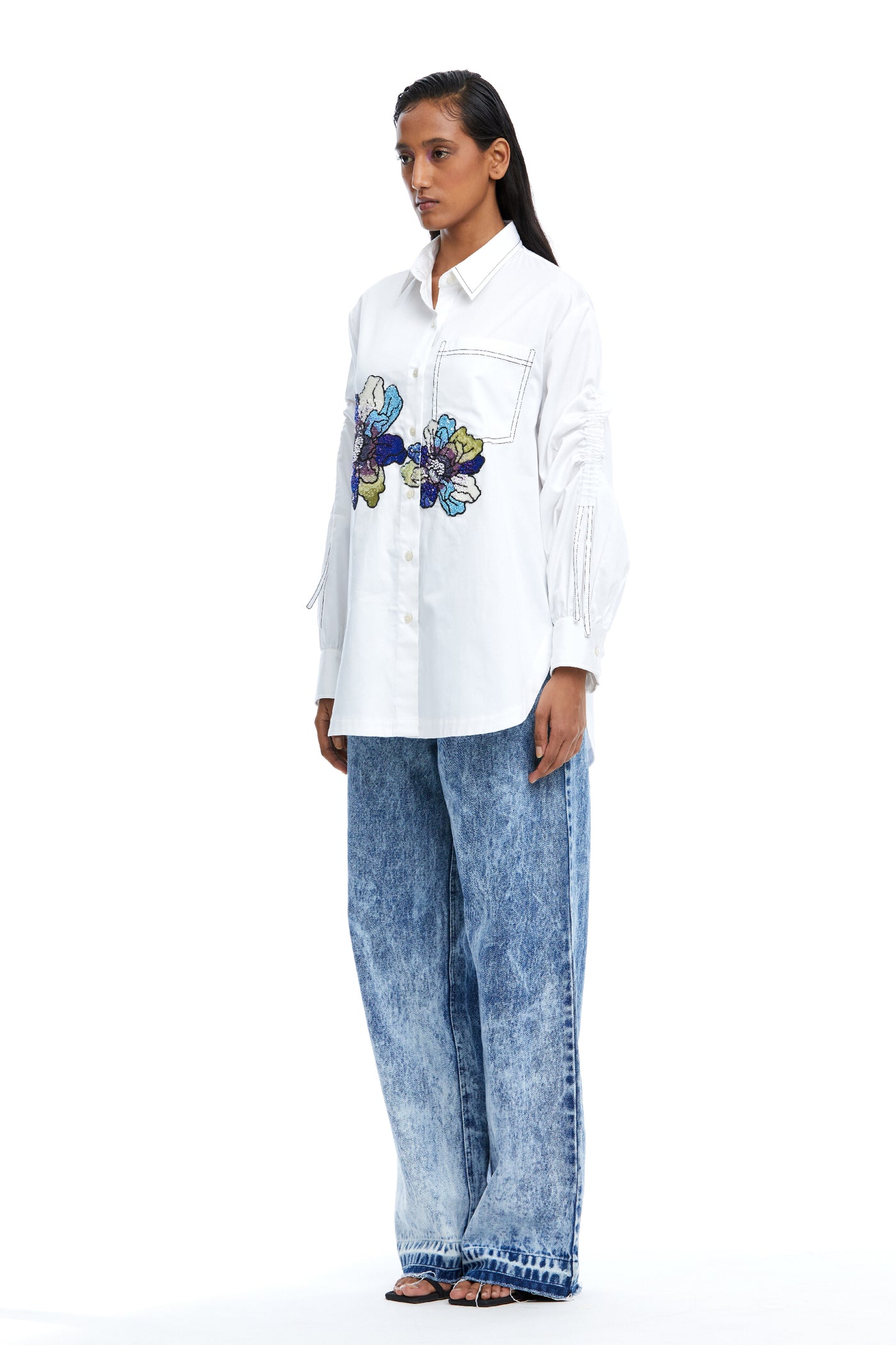 Kanika Goyal Label Aria Hand Embellished Shirt indian designer wear online shopping melange singapore