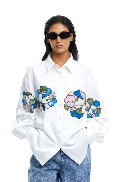 Kanika Goyal Label Aster Hand Embellished Shirt indian designer wear online shopping melange singapore