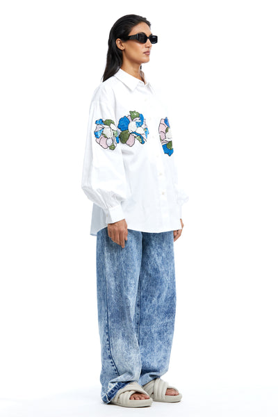 Kanika Goyal Label Aster Hand Embellished Shirt indian designer wear online shopping melange singapore