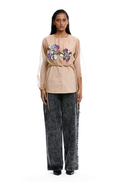 Kanika Goyal Label Ayla Hand Embellished Shirt indian designer wear online shopping melange singapore