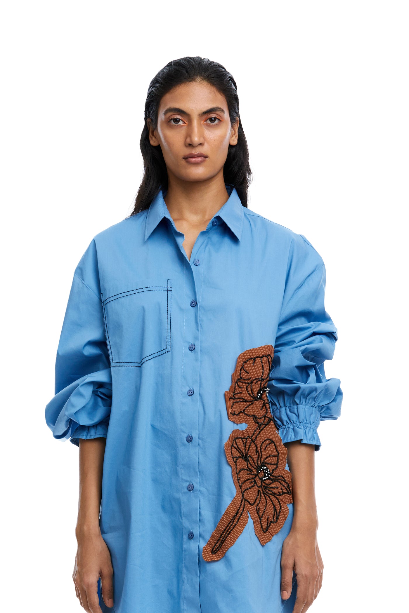 Kanika Goyal Label Heather Appliqué Shirt indian designer wear online shopping melange singapore