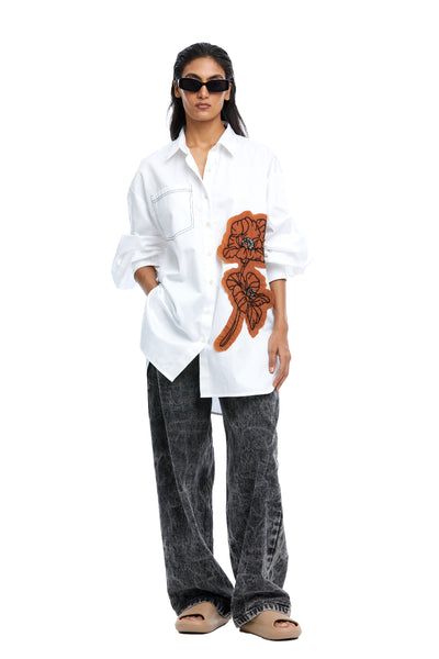 Kanika Goyal Label Heather Hand Embellished Shirt indian designer wear online shopping melange singapore