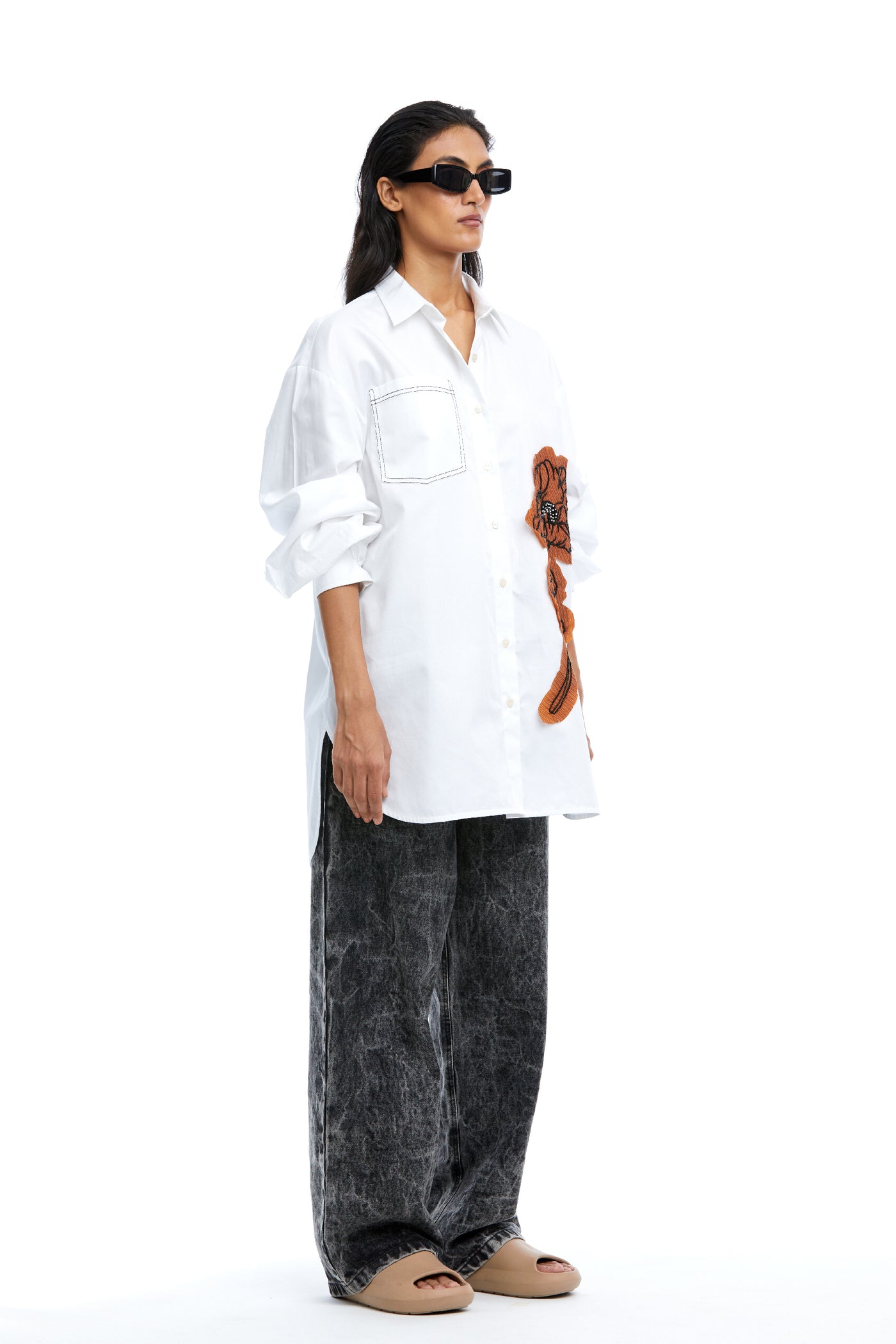 Kanika Goyal Label Heather Hand Embellished Shirt indian designer wear online shopping melange singapore