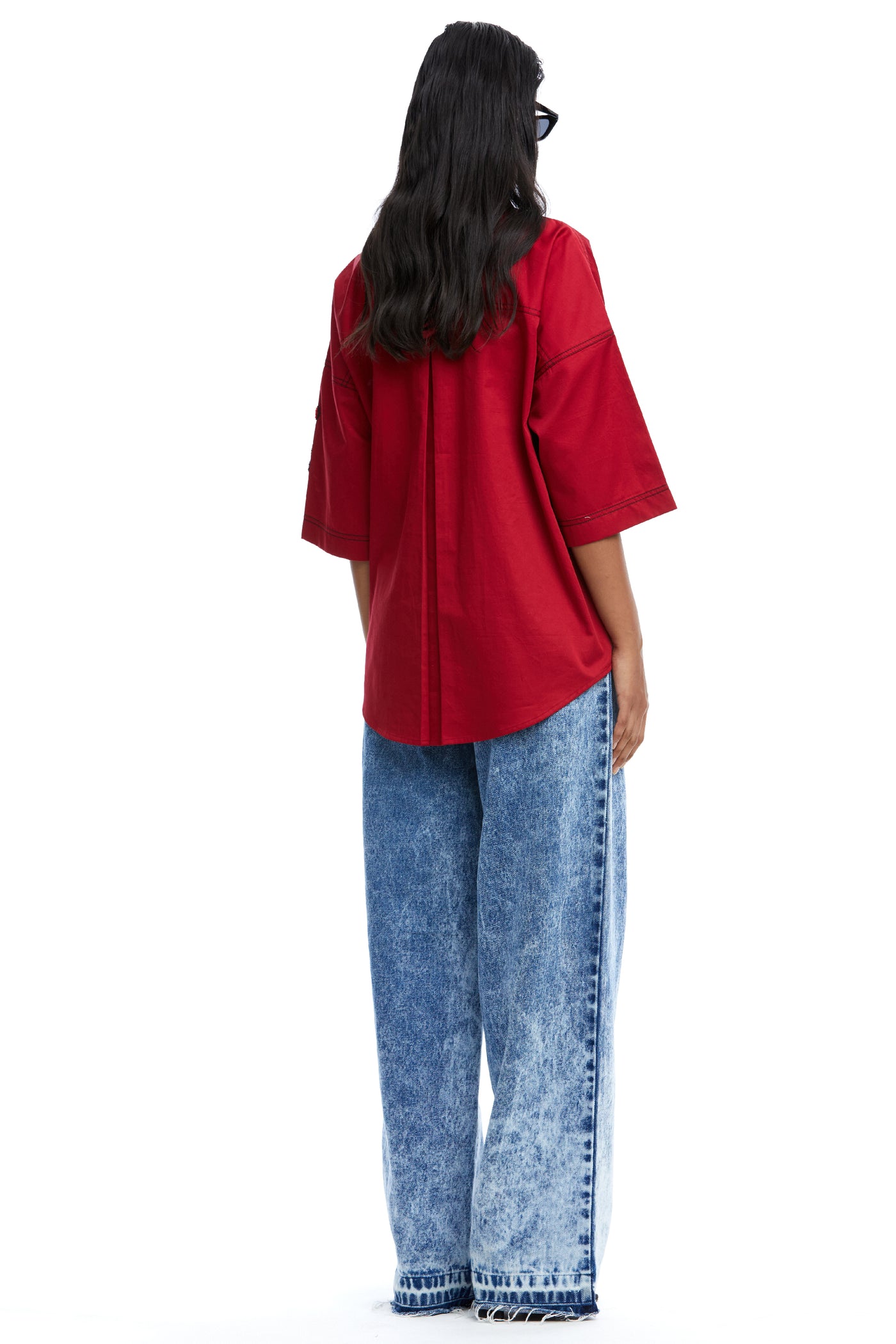 Kanika Goyal Label Iris Embellished Ruched Pocket Shirt indian designer wear online shopping melange singapore